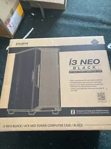 Zalman i3 NEO Black ATX Mid Tower Computer Case w/mesh front Temp. Glass Side - Picture 1 of 2