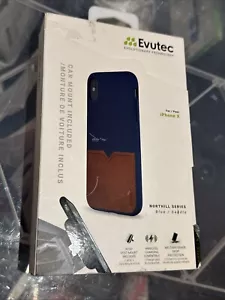 Apple iPhone X Phone Protection Case Evutec With Car Mount Blue Saddle New - Picture 1 of 9