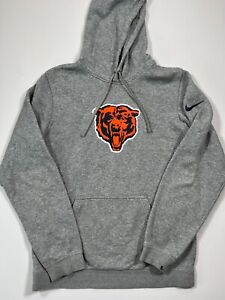 Nike Chicago Bears Hoodie Mens Small Gray Long Sleeve On Field Training NFL Logo