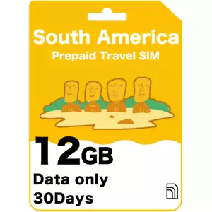 Peru Prepaid Travel SIM Card 12GB Data for 30 Days - Picture 1 of 7