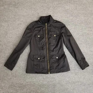 Tommy Hilfiger Women Jacket M Black Full Zip Front Snap Button Pockets 10/2014 - Picture 1 of 17
