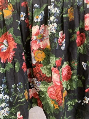 Impresionante FALDA DE CAMA completa floral negra con volantes antipolvo Ralph Lauren Isadora Cossette Foto 1 de 4