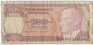 Banknote Türkiye 100 Lira 1984 P194a - Imagen 1 de 2