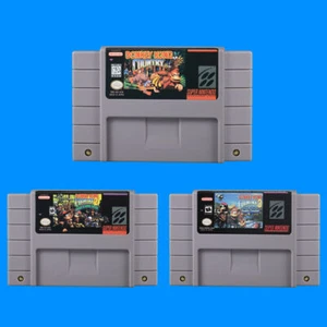 Donkey Kong Country 1 2 3 All Version Snes USA Cartridge Super Game For Nintendo - Picture 1 of 6