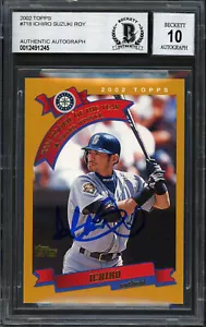Ichiro Suzuki 2002 Topps Card #718 Mariners Auto Grade 10 Beckett 12491245 - Picture 1 of 2