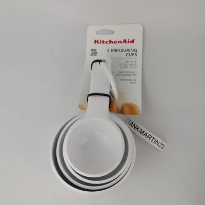 Set of 4 KitchenAid Measuring Cups KQ058OHWHA White Nesting Plastic - Image 1 of 3