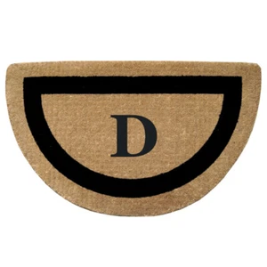 Half Round Heavy Duty Coir Mat - Single Picture Frame (22" x 36") Monogram "D" - Picture 1 of 5