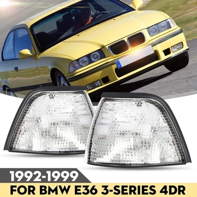 2x Luces de esquina transparentes para BMW E36 318ti/328i/318i/M3/325i/320i 4 puertas sedán 92-99 Foto 1 de 4