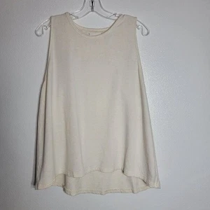 Lou & Grey Beige French Terry Tank Top Size XL Soft Stretch Sleeveless Cotton - Picture 1 of 3