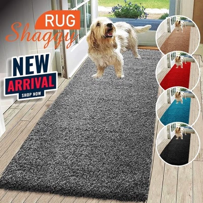 Non Slip Hallway Runner Rug Large Shaggy Rugs Bedroom Living Room Long Carpet - Image 1 of 4