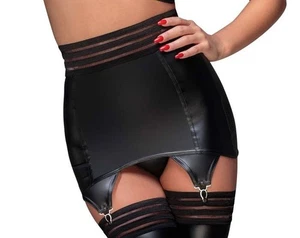 Noir Handmade - Hautenger Effetto Lucido Reggicalze Nero Trasparente - S-3XL - Imagen 1 de 2