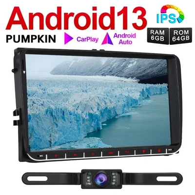 Pumpkin 9" Android 13 Autoradio GPS Carplay 4GB 64GB for VW Golf 5 Passat+Kamera - Bild 1 von 4