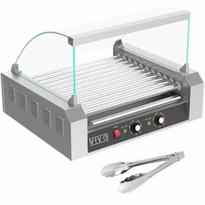 VIVO Electric 30 Hot Dog 11 Roller Grill Warmer, Stainless Steel, Commercial ... - Picture 1 of 8