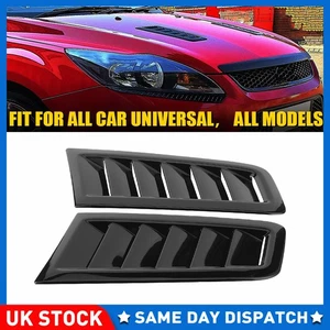 Black Car SUV Air Flow Intake Scoop Turbo Bonnet Vent Cover Hood Trim Universal - Picture 1 of 13