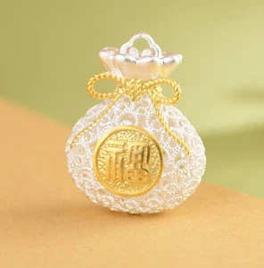 999 PURE  Silver lucky "福"  women Pendant charm  & steel chain S6211 - Picture 1 of 5