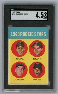 Tony Oliva 1963 Topps Graded Rookie Card SGC 4.5 MLB HOF Minnesota Twins - Picture 1 of 2
