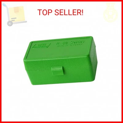 Caja de munición MTM 22-HORN-10, 50 redondas, tapa abatible, 22 Hornet, carabina .30, .218 BEE, S Foto 1 de 2
