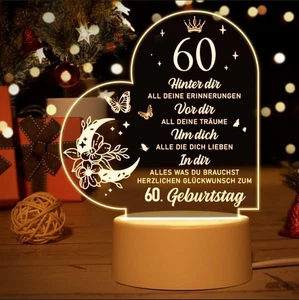 Vetbuosa Acryl Nachtlicht Als Geschenk Zum 60. Geburtstag Für Frau & Mann, 1965E - Bild 1 von 12