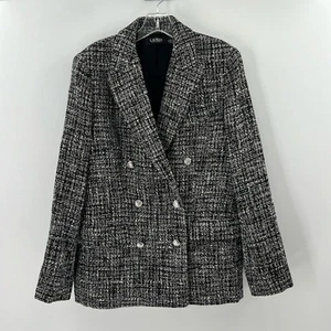 Lauren Ralph Lauren Women's Wool Crepe Double Breasted Blazer - Blk - 12 - NWOT - Picture 1 of 7
