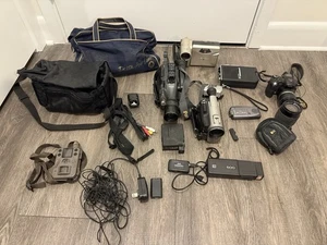 Camcorder Camera Recorder Lot Of 10 & Accessories Bags Panasonic PARTS UNTESTED - Picture 1 of 24