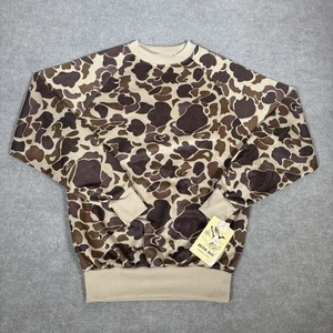 80s Duck Bay Fleece Shirt Mens M Crewneck Duck Camo Hunting Deadstock New NWT - Picture 1 of 8