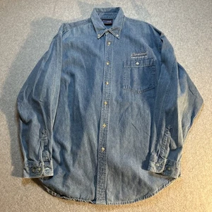 Camicia in denim con bottoni MLB Cleveland Indians - Uomo taglia Large L - Foto 1 di 3