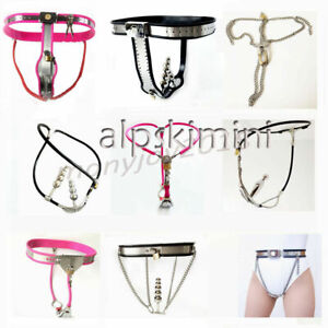 ALL TYPES Female Chastity Belts Device Adjustable Invisible Stainless Steel Plug