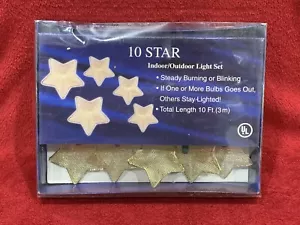 New Vintage Tomson Lights Set 10 Gold Star Covers & Christmas Tree Light Strand - Picture 1 of 2