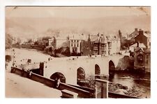 DENBIGHSHIRE - LLANGOLLEN, THE BRIDGE & TOWN, EARLY REAL PHOTO (REF. 448)