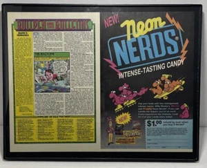 Vintage Comic book Ad Wall Art Framed 11”x 14” Neon Nerds & Bullpen Bulletins - Picture 1 of 5