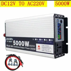 Car Power Inverter DC12V To AC 220V RV Solar Power Sine Wave Converter 5000W - Picture 1 of 8