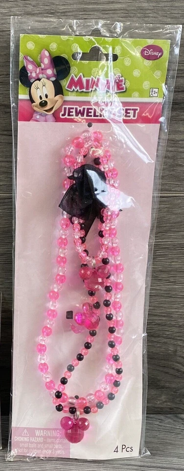 Minnie Mouse Jewelry Child Pink Black Disney.