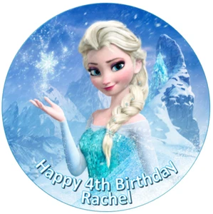 Elsa Frozen Personalised Edible 19cm Wafer Paper Cake Topper - Picture 1 of 1