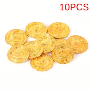 10PCS Plastic Pirate Gold Play Coins Birthday Party Favors Treasure^zh - Picture 1 of 9