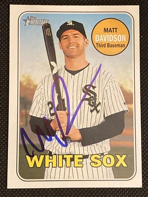 Tarjeta Topps Heritage 2018 autografiada por Matt Davidson White Sox #252 Foto 1 de 4