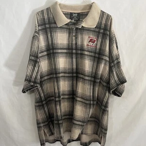 Vintage Lee Sport Tampa Bay Buccaneers Collared Shirt XL Plaid tan And Black - Picture 1 of 8