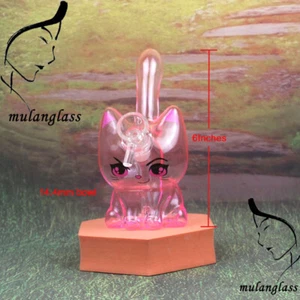 Mini Abendessen süß rosa Katzenbong Rauchen Wasserpfeife Wasserpfeife zum Grillen Geschenk 14,4 mm - Bild 1 von 8