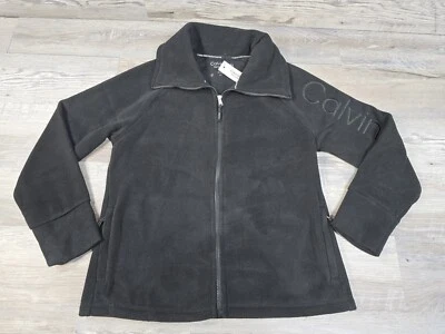 Jaqueta Calvin Klein Performance feminina preta atlética de lã com zíper frontal tamanho G - Imagem 1 de 4