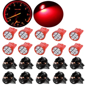 10Pcs T10 8SMD LED Red Instrument Cluster Dash Gauge Light Bulbs & PC194 Sockets - Bild 1 von 6