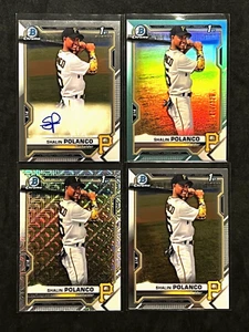2021 Bowman Chrome Shalin Polanco Auto Aqua Refractor /125 Mojo BCP-222 Lot(4) - Picture 1 of 2