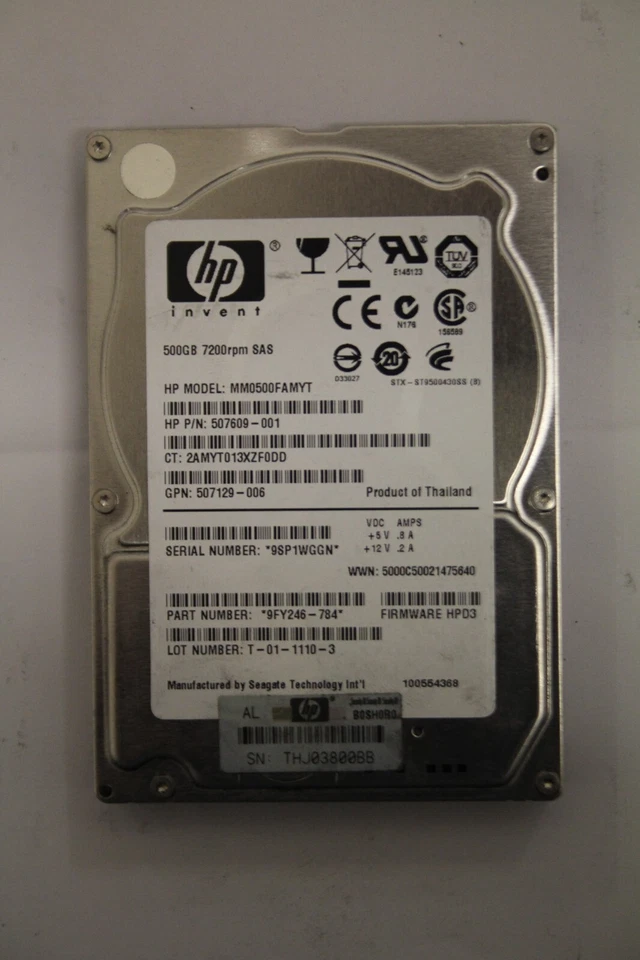 HP INVENT 2.5" SAS HDD MM0500FAMYT - 500GB - 7200 RPM - Immagine 1 di 1