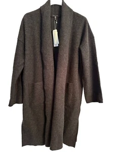 NWT $428 EILEEN FISHER ASH/CHARCOAL BOILED WOOL KIMONO Midi COAT Size XL - Picture 1 of 5
