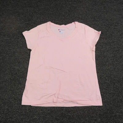 Camisa Champion Mujer Mediana Rosa Cuello en V Gorra Manga Corta Informal Damas Foto 1 de 4