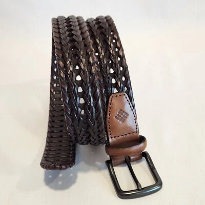 Columbia Para Hombre S Cinturón Trenzado 30-32 Vestido Informal Una Punta Hebilla Marrón Foto 1 de 4