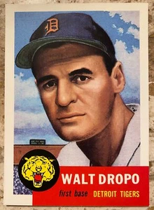 Vintage 1953 Topps Walt Dropo Baseball Card Detroit Tigers First Base Collectibl - Picture 1 of 2