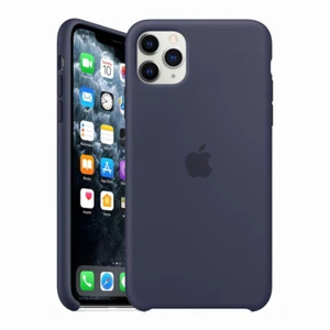 Offizielle Apple Silikon Rückseite Case Hülle für iPhone 11 Pro Max - Mitternachtsblau - Bild 1 von 5