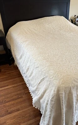 Bates vintage (?) Colcha Washington acolchada beige tamaño queen años 60 - muy bonita Foto 1 de 4