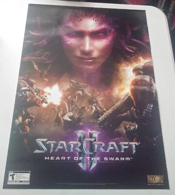 Póster de lanzamiento de StarCraft 2 "Heart of the Swarm" Blizzard 2013 NUEVO Warcraft Diablo Foto 1 de 3