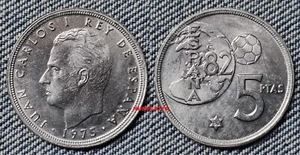 JUAN CARLOS I. 5 PESETAS ERROR DEL MUNDIAL 1975*80. Peso 5,74 gr. RARA. - Bild 1 von 2