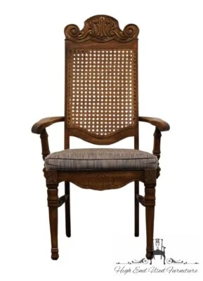 Silla de comedor con respaldo de caña mediterránea española Jessup Furniture Foto 1 de 4